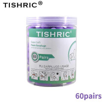 (60 pairs purple) TISHRIC Sleeping Ear Plugs Noise Reduction Earplugs Antinoise Hearing Protection Earplug Soft Multicolour Ear Plugs For Swimming