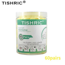 (60 pairs yellow) TISHRIC Sleeping Ear Plugs Noise Reduction Earplugs Antinoise Hearing Protection Earplug Soft Multicolour Ear Plugs For Swimming
