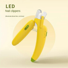 (white light,yellow)Pet Anti-Bleeding Nail Clippers for Beginners Splashproof Nail Grinder with Led