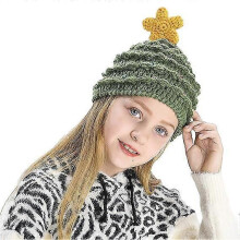 (45-53CM)Girl's Christmas Tree Hat with Star Rhinestones