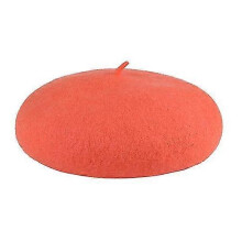 (Orange)Solid Warm Wool Hats Men Women Beret Beanie Military Army Hat Unisex Cap Gifts