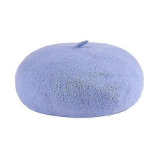 (Sky Blue)Solid Warm Wool Hats Men Women Beret Beanie Military Army Hat Unisex Cap Gifts