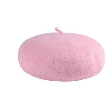 (Light Pink)Solid Warm Wool Hats Men Women Beret Beanie Military Army Hat Unisex Cap Gifts