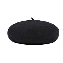 (Black)Solid Warm Wool Hats Men Women Beret Beanie Military Army Hat Unisex Cap Gifts