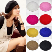 (Yellow)Solid Warm Wool Hats Men Women Beret Beanie Military Army Hat Unisex Cap Gifts