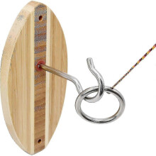 Hook and Ring Toss Game for Adults - Outdoor Yard Games, Stainless Steel Ring Toss Set