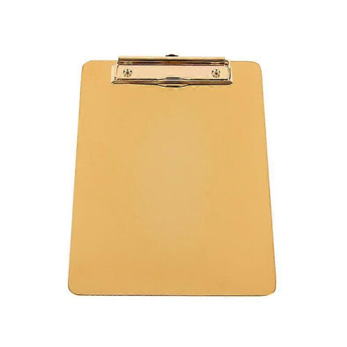 Metal Clipboard Writing Pad File Folders Document Holder Desk Storage School1pcs,gold)