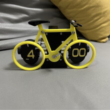 Vintage Bike Shape Flip Clock – Retro Mechanical Timer, Yellow