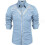 (M,Blue)Men's Embroidered Long Sleeve Slim Fit Shirt 1