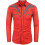 (M,Red)Men's Embroidered Long Sleeve Slim Fit Shirt 1