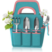 (Macaron 6 Piece Set) Macaron Garden Tool Set, 12 PCS Gardening Tools with Stainless Steel Trowel Rake, Lightweight Durable for Home Yard Planting