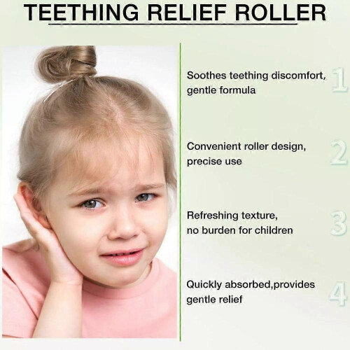 1/2/3PCS Teeth Relief Roller Essential Oil , Teething Roller Natural Pain Relief Roller 10ml 2