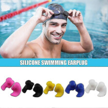 (Black) 2 Pairs Swimming Diving Surf Earplugs Waterproof Soft Earplugs Silicone