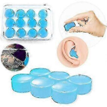 12pcs Silicone Earplugs, Noise Cancelling Waterproof Reusable Sleep Ear Plugs, 32dB SNR, Comfortable Fit for Adults Kids, Swimming & Study