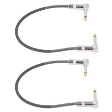 2Pcs 12in Guitar Pedal Cable 1/4in Matte Black