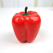 (Red pepper) 3Pcs Artificial Fake Faux Vegetables Decor Children Teaching Props