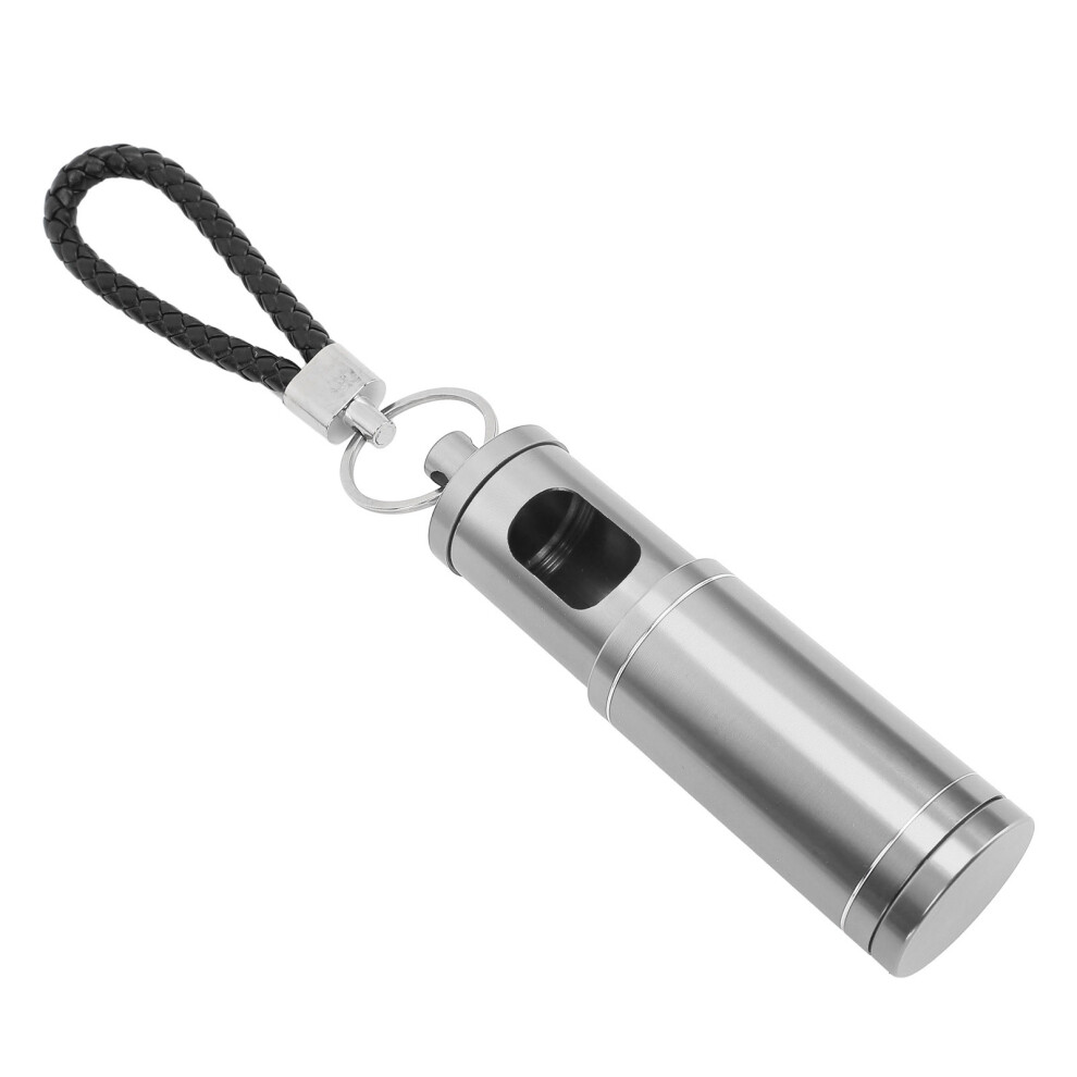 Silver Portable Aluminium Pocket Ashtray With Keychain, Retractable, 32Mm