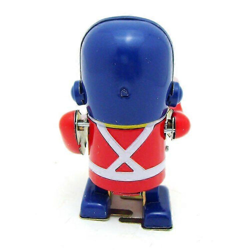 Drumming Robot Wind Up Walking Robot Retro Style Toy Figures Clockwork Walking Toy Nostalgic Iron Metal 1