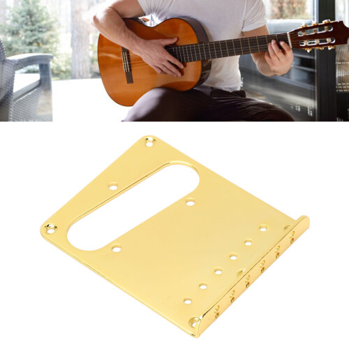 Steel 6-String Gold Electric Guitar Bridge Plate | Top Loader Base 1