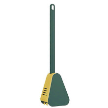 (Green) Toilet Brush Wall-Mounted Soft Rubber Long-Handled Silicone Toilet Brush Toilet Holder Bathroom Accessories