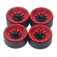 4PCS 1/10 RC Beadlock Wheel Rim Set 1.9 Inch Aluminum Alloy Red
