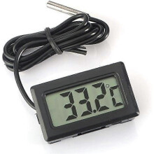 Indicateur de temprature du thermomtre LCD numrique - Noir, 4,8 cm x 2,8 cm x 1,5 cm, avec sonde externe tanche, pour aquarium rfrigrateur, dtecte