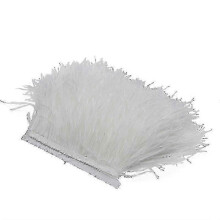 (white) 2m ostrich feather ribbon selvage for millinery projects