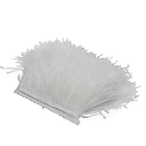 (white) 2m ostrich feather ribbon selvage for millinery projects