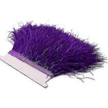 (Deep Purple) 2m ostrich feather ribbon selvage for millinery projects