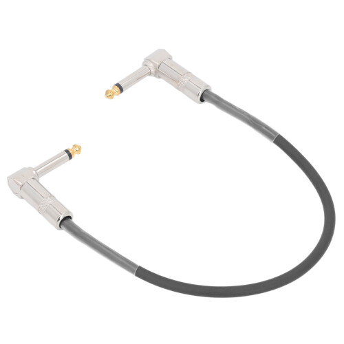 2Pcs 12in Guitar Pedal Cable 1/4in Matte Black 2