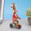 Duck On Bike Tin Toy Clockwork Wind-Up Handmade 7