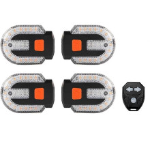4Pcs Turn Signals for Bicycles with Alarm, Remote Control/Integrated Bike Tail Light Waterproof Str