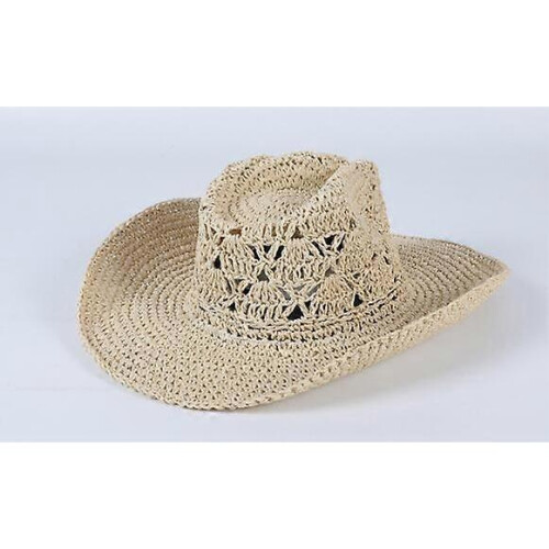 (Pink)Hollow Crochet Large Brim Summer Outing Essential Beach Hat Women 1