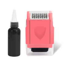 Privacy Stamper Rollers with Dustproof Lid for-Pink