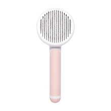 (pink) Dog Hair Brush Self-cleaning Comb for Dog and Cat Pet Supplies Removes