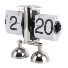 Retro Style Digital Flip Desk Clock Mechanical Battery Operated 12 Hour White