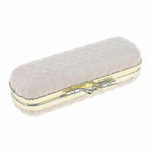 (White) Leather Lip Gloss Case with Mirror for Lipstick and Balm Storage Box 2
