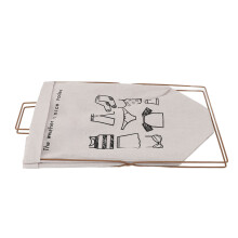 Collapsible Metal X Frame Laundry Basket with Bag - Waterproof, White S