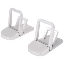 2 Stück Tragbarer Laptopständer Computer Riser Lift Selbstklebend Faltbar Unsichtbar Notebook Höhenverstellbar Ständer Silber