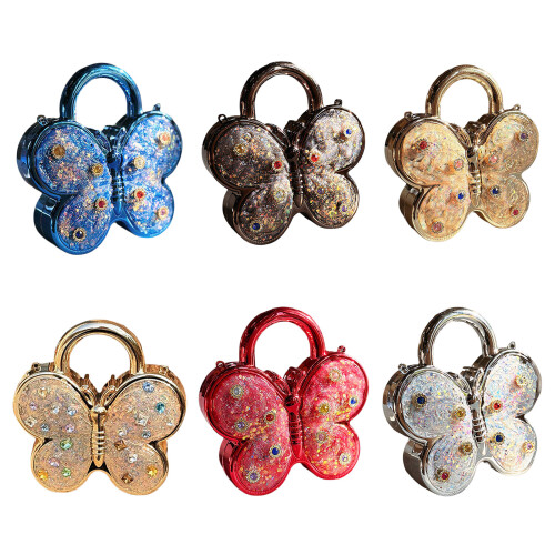 Mini Butterfly Evening Bag Acrylic Clutches Purses-Silver 1