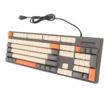 104 Keys USB Wired Gaming Keyboard Grey, 10M Clicks, Compact Size