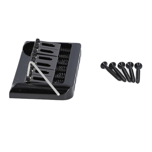 Black Stratocaster 6-String Hardtail Saddle Bridge 2