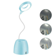 Desk Lamps for Home Office, Rechargeable Led Desk Lamp with Usb Charging Port Pen Phone Holder 3 Dimming Levels Night Light Mode 360 Flexible Goos