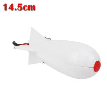 (14.5cm White) Universal Automatic Fishing Floating Float Device Carp Fishing Large Rockets Bomb Spomb Fishing Tackle Rocket Feeder Float