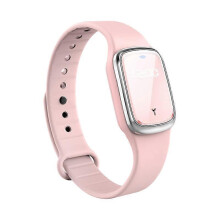 (pink) Children Smart Ultrasonic Mosquito Repellent Watch with Time Display Repellent Anti Mosquitoes Bite Long-last Protect Bracelet