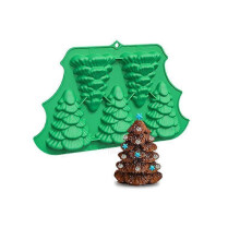 (Style2) 6 Pieces Christmas Cake Silicone Fondant Molds Chocolate Candy Molds Set