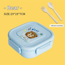 (blue) Cute Student Lunch Box With Compartments And Cartoon Lunch Box LUNCH Lunch Box