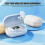 (white) Wireless Bluetooth Headphones with Large Battery Capacity 1