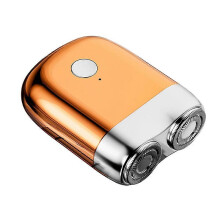 (orange) Men's Electric Shaver Mini Portable Razor Double Headed Magnetic Washable Shaver