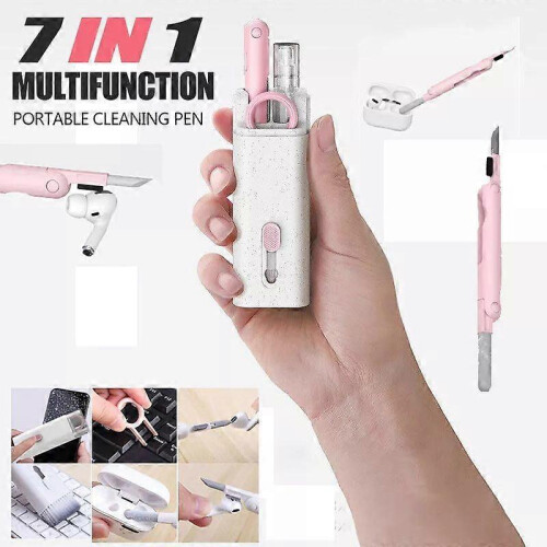 (blue) 7 IN 1 Keyboard Cleaning Kit Laptop PC Earphone Cleaner Brush Remover Key Puller